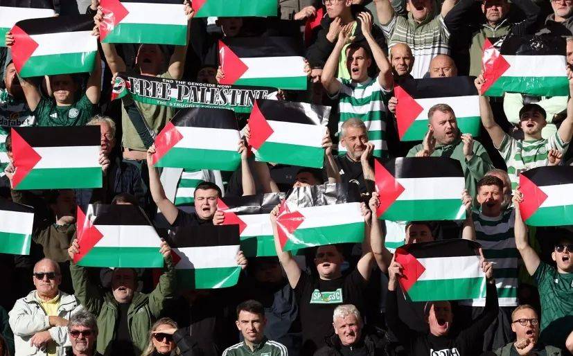 无视禁令，欧冠赛场被巴勒斯坦国旗淹没了