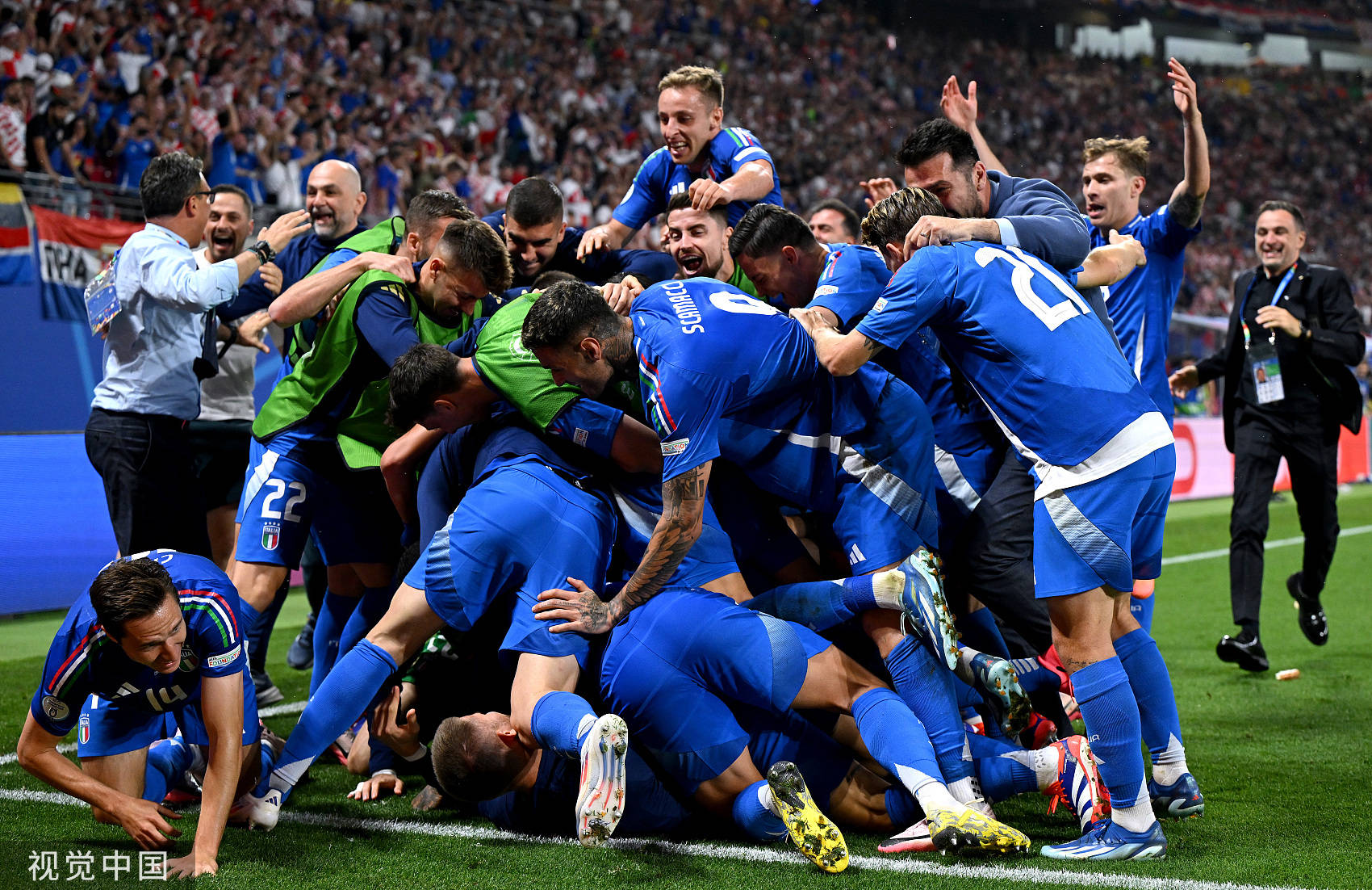 欧洲杯-卫冕冠军出线！意大利第98分钟绝平1-1克罗地亚晋级