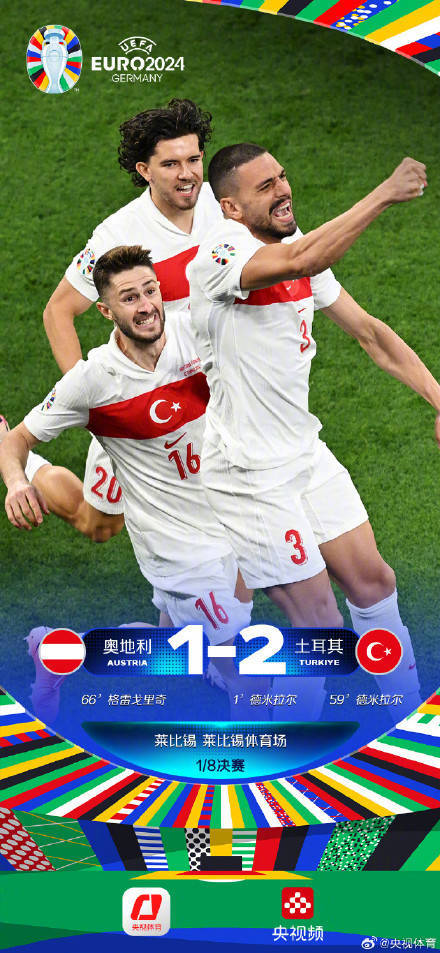 欧洲杯战报丨土耳其终结黑马奥地利，荷兰完胜罗马尼亚晋级
