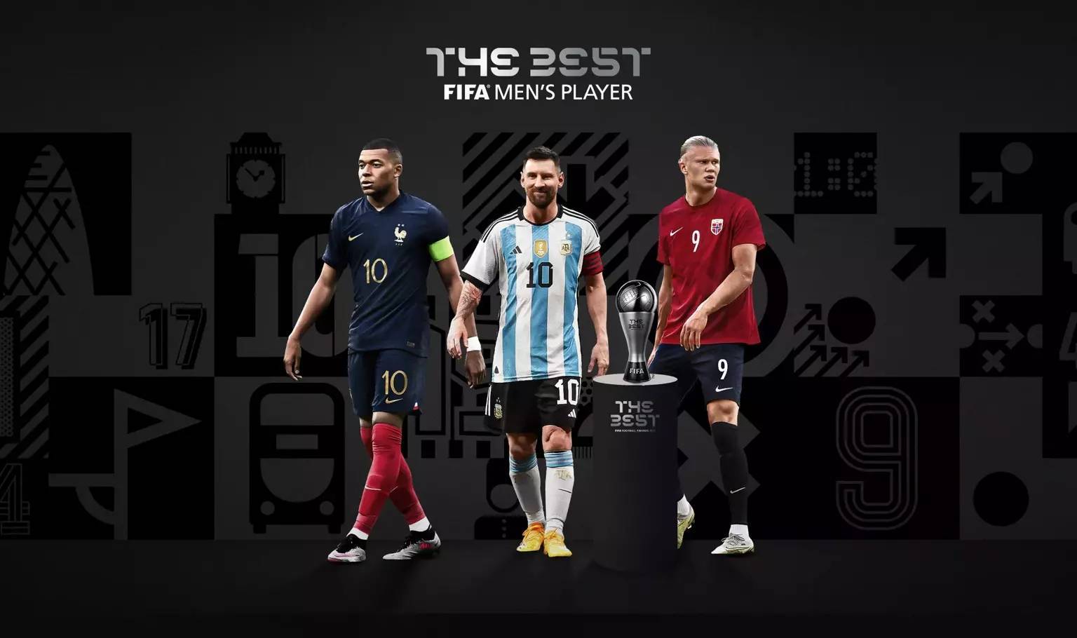 FIFA最佳候选人所获荣誉：哈兰德3冠王，梅西成5大联赛历史射手王